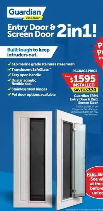 Doors Plus Entry Door & Screen Door 2in1 offer