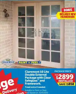 Doors Plus Claremont 10 Lite Double External Package with Clear  Safeglass and Framework. offer