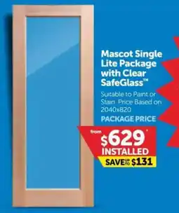 Doors Plus Mascot Single Lite Package with Clear SafeGlass offer