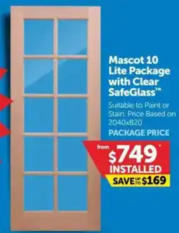 Doors Plus Mascot 10 Lite Package with Clear SafeGlass offer