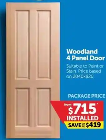 Doors Plus Woodland 4 Panel Door offer