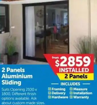 Doors Plus 2 Panels Aluminium Sliding offer