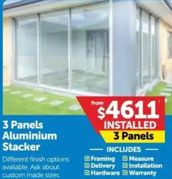 Doors Plus 3 Panels Aluminium Stacker offer