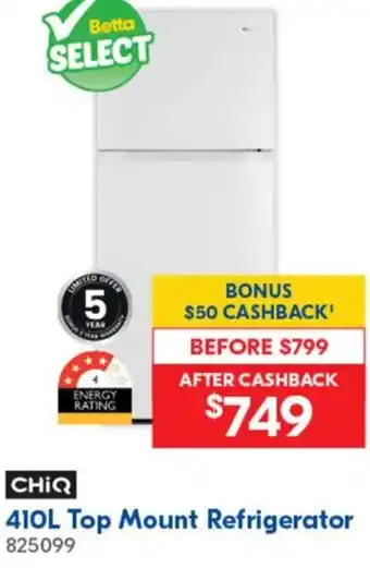 Betta 410L Top Mount Refrigerator offer