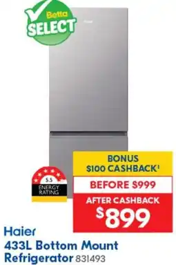 Betta 433L Bottom Mount Refrigerator offer