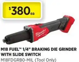 Gasweld Tool Centre M18 fuel 1/4 braking die grinder with slide switch offer