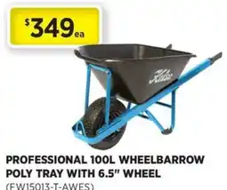 Gasweld Tool Centre Professional 100l wheelbarrow poly tray with 6.5" wheel offer