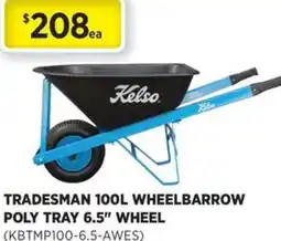 Gasweld Tool Centre Tradesman 100l wheelbarrow poly tray 6.5" whee offer