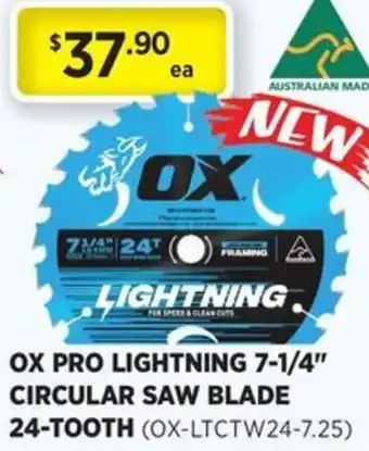 Gasweld Tool Centre Ox pro lightning 7-1/4″ circular saw blade offer