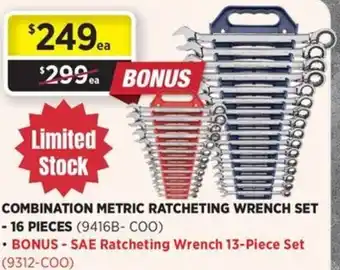 Gasweld Tool Centre Combination metric ratcheting wrench set offer