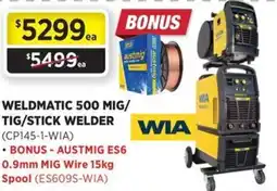 Gasweld Tool Centre Weldmatic 500 mig/ tig/stick welder offer