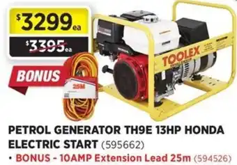 Gasweld Tool Centre Petrol generator th9e 13hp honda electric start offer