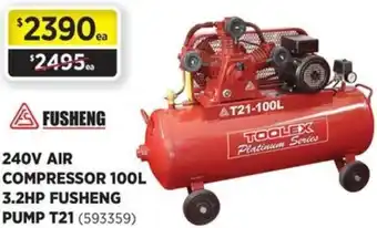 Gasweld Tool Centre Compressor 100l 3.2hp fusheng pump t21 offer