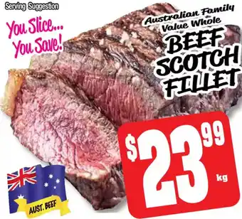 Farmer Jack's Beef scotch fillet offer