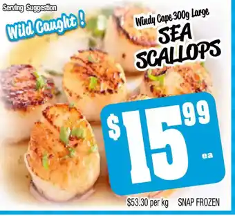 Farmer Jack's Sea scallops offer