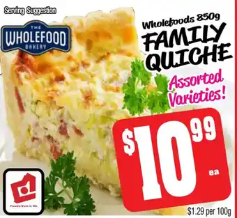 Farmer Jack's Family quiche offer