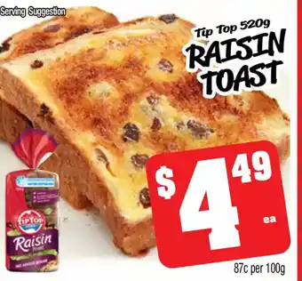 Farmer Jack's Raisin toast offer