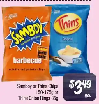 Farmer Jack's Samboy or Thins Chips or Thins Onion Rings offer