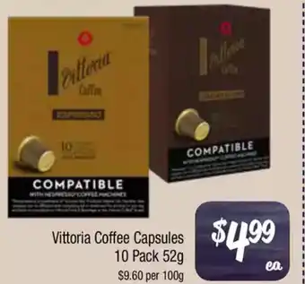 Farmer Jack's Vittoria Coffee Capsules offer