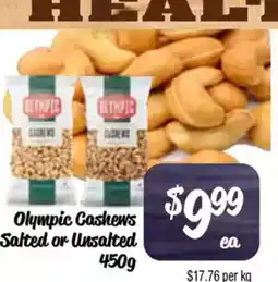 Farmer Jack's Olympic Cashews Salted or Unsalted offer