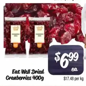 Farmer Jack's Eat Well Dried Cranberries offer