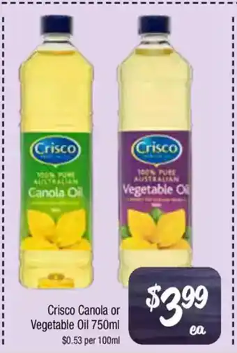 Farmer Jack's Crisco Canola or Vegetable Oil offer