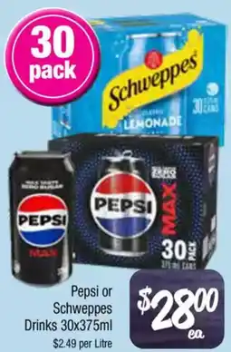 Farmer Jack's Pepsi or Schweppes Drinks offer