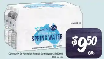 Farmer Jack's Community co australian natural spring water offer