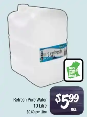 Farmer Jack's Refresh pure water offer