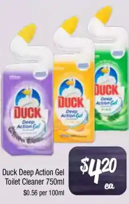 Duck deep action gel toilet cleaner