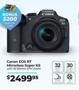 Teds Cameras Canon eos r7 mirrorless super kit offer