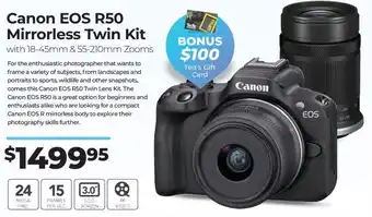 Teds Cameras Canon eos r50 mirrorless twin kit offer