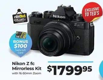 Teds Cameras Nikon Z fc Mirrorless Kit offer