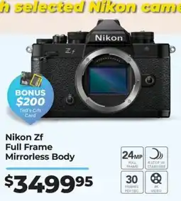 Teds Cameras Nikon Zf Full Frame Mirrorless Body offer