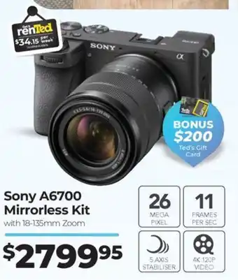 Teds Cameras Sony A6700 Mirrorless Kit offer