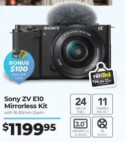 Teds Cameras Sony ZV E10 Mirrorless Kit offer