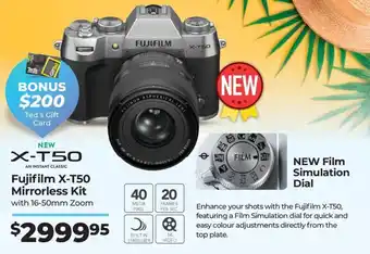 Teds Cameras Fujifilm X-T50 Mirrorless Kit offer