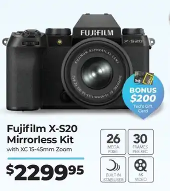 Teds Cameras Fujifilm X-S20 Mirrorless Kit offer