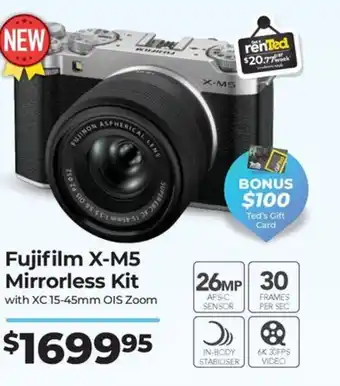 Teds Cameras Fujifilm X-M5 Mirrorless Kit offer