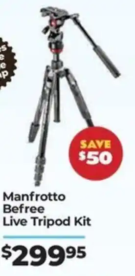 Teds Cameras Manfrotto Befree Live Tripod Kit offer