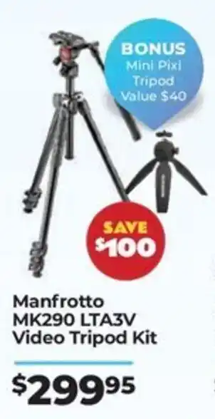 Teds Cameras Manfrotto MK290 LTA3V Video Tripod Kit offer