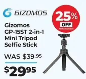 Teds Cameras Gizomos GP-15ST 2-in-1 Mini Tripod Selfie Stick offer