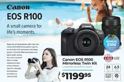 Teds Cameras Canon EOS R100 Mirrorless Twin Kit offer