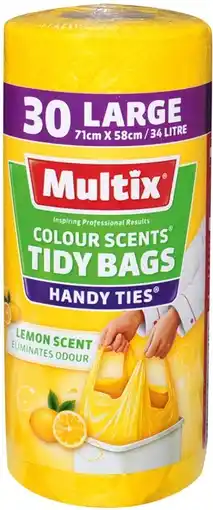 IGA Multix Colour Scents Handy Ties Tidy Bags 30 Pack Selected Varieties offer