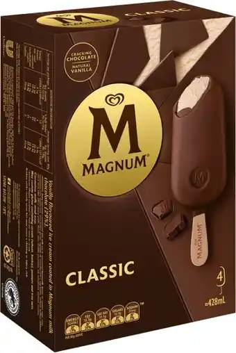 IGA Streets Magnum 4 Pack, Mini 6 Pack or Tub 440mL Ice Cream Selected Varieties offer