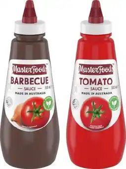 IGA MasterFoods Tomato or Barbecue Squeezy Sauce 475‑500mL Selected Varieties offer