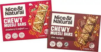 IGA NEW Nice & Natural Chewy Muesli Bars 6 Pack Selected Varieties offer