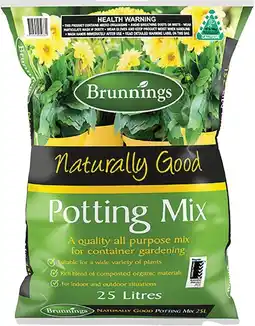 IGA Brunnings Naturally Good Potting Mix or Pine Bark Mulch 25 Litre offer