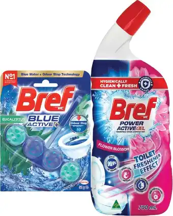 IGA Bref Rim Block Toilet Cleaner 42‑50g or Gel 600‑700mL Selected Varieties offer