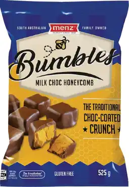 IGA Menz Bumbles Milk Choc Honeycomb 525g offer